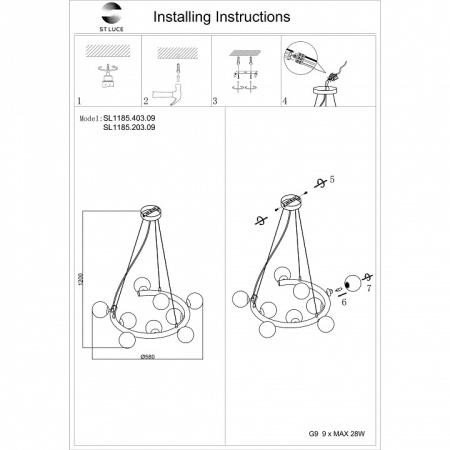 Фото Подвесная люстра ST-Luce Asolo SL1185.203.09