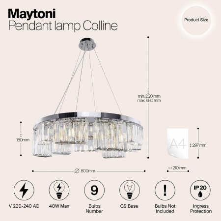 Фото Подвесной светильник Maytoni Colline MOD083PL-09CH