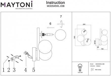 Фото Бра Maytoni Dallas MOD545WL-03B