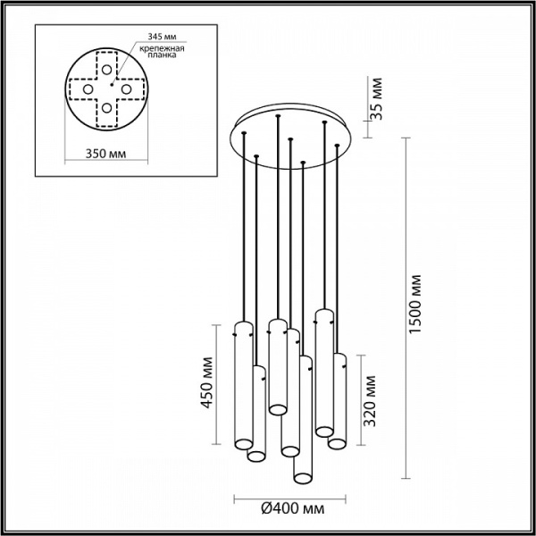 Фото Подвесная люстра Odeon Light Shiny 5061/32LB