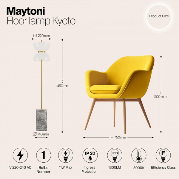 Фото Торшер Maytoni Kyoto MOD178FL-L11G3K