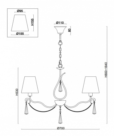 Фото Подвесная люстра Freya Madeline FR2019PL-05BS