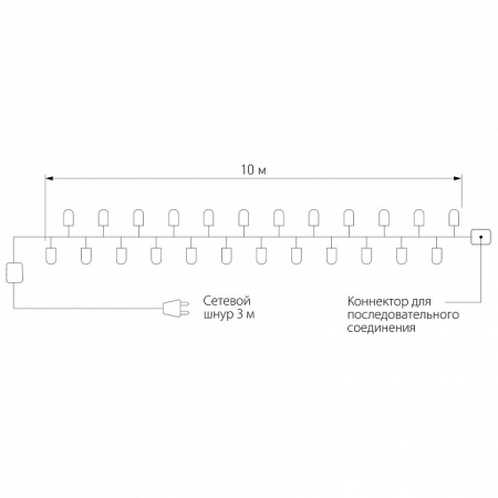 Фото Гирлянда Нить Eurosvet 400-101 400-101 теплый белый