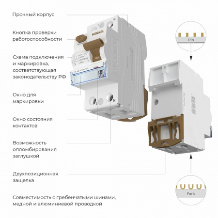 Открыть Устройство защитного отключения 1P Werkel  W912P404 Фото Устройство защитного отключения 1P Werkel  W912P404