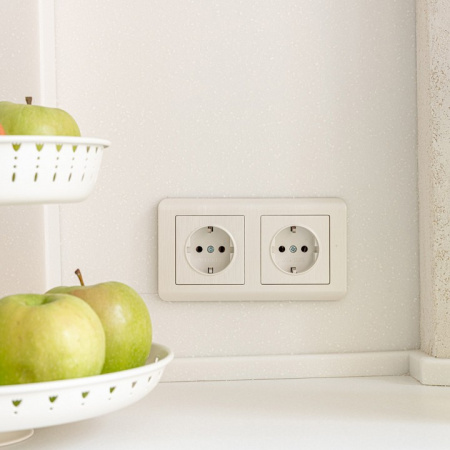 Фото Розетка с заземлением, без рамки Werkel перламутровый рифленый W1171013