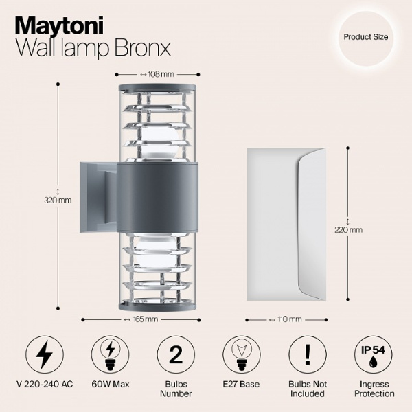 Фото Светильник на штанге Maytoni Bronx O576WL-02GR