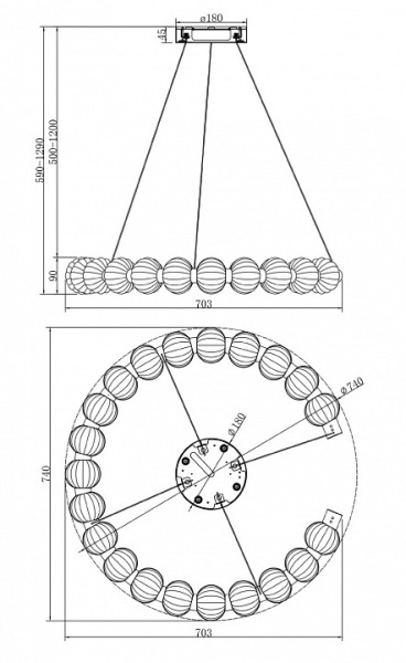 Фото Подвесной светильник Maytoni Amulet MOD555PL-L26CH4K