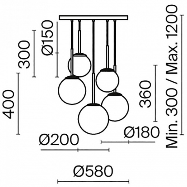 Фото Подвесной светильник Maytoni Basic form MOD321PL-05B