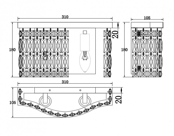 Фото Накладной светильник Maytoni Dune DIA005WL-02CH