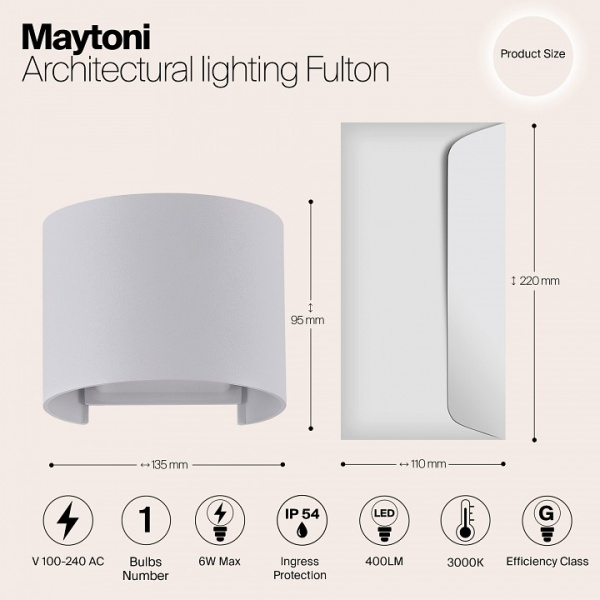 Фото Накладной светильник Maytoni Fulton O573WL-L6W