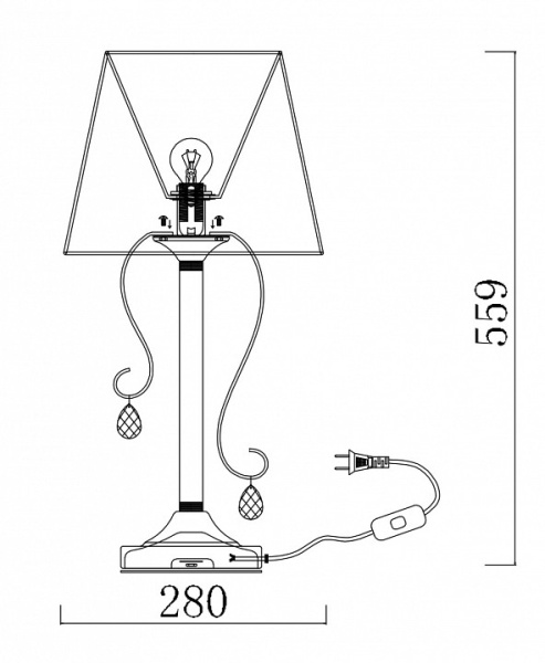 Фото Настольная лампа декоративная Freya Simone FR2020-TL-01-CH