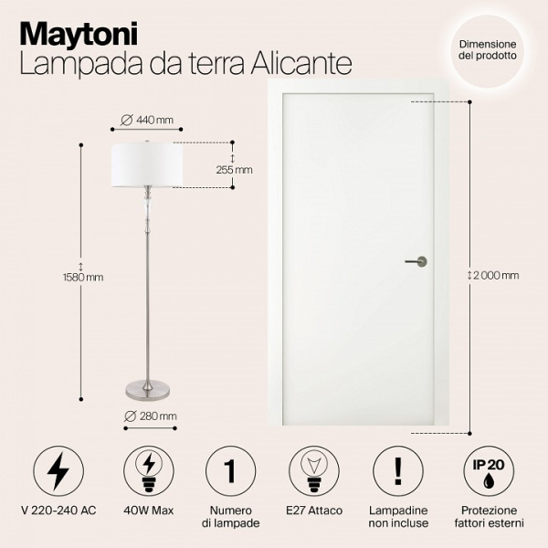 Фото Торшер Maytoni Alicante MOD014FL-01N