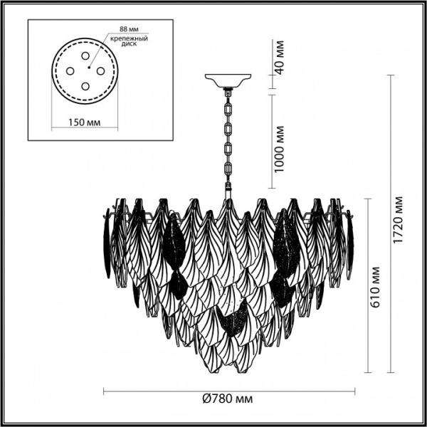 Фото Подвесная люстра Odeon Light Lace 5052/21