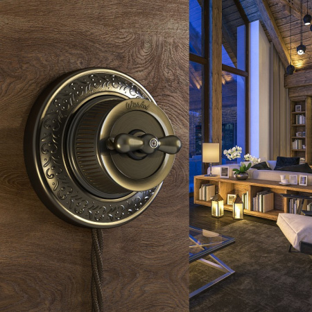 Фото Выключатель одноклавишный без рамки Werkel Ретро (бронза) W5712012