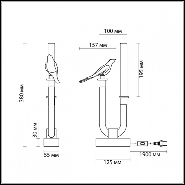 Фото Настольная лампа декоративная Odeon Light Lark 5431/2TL