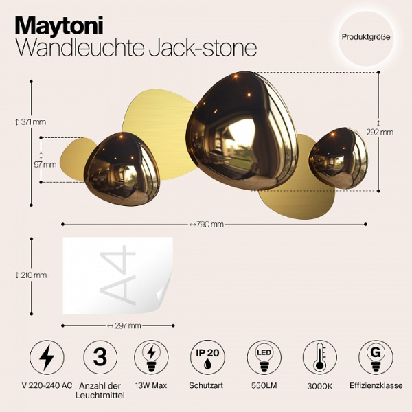 Открыть Бра Maytoni Jack-stone MOD314WL-L13G3K Фото Бра Maytoni Jack-stone MOD314WL-L13G3K