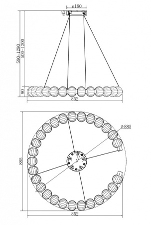 Фото Подвесной светильник Maytoni Amulet MOD555PL-L30CH4K