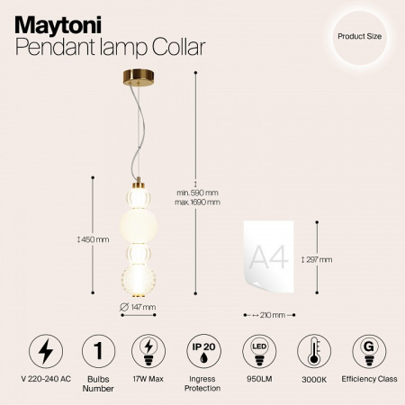 Фото Подвесной светильник Maytoni Collar P069PL-L17G3K