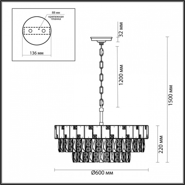 Фото Подвесная люстра Odeon Light Chessi 5076/12