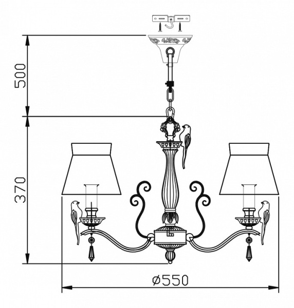 Фото Подвесная люстра Maytoni Bird ARM013-03-W
