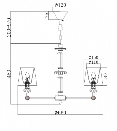 Фото Подвесная люстра Maytoni Riverside MOD018PL-06CH