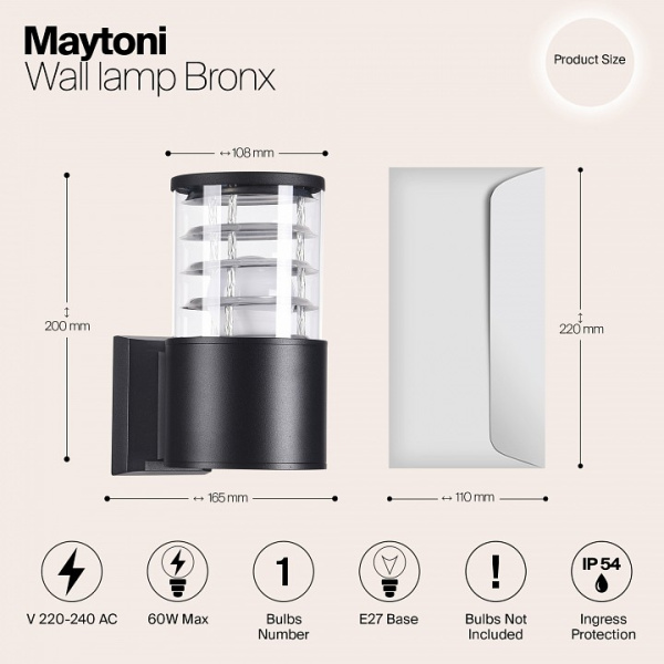 Фото Светильник на штанге Maytoni Bronx O576WL-01B