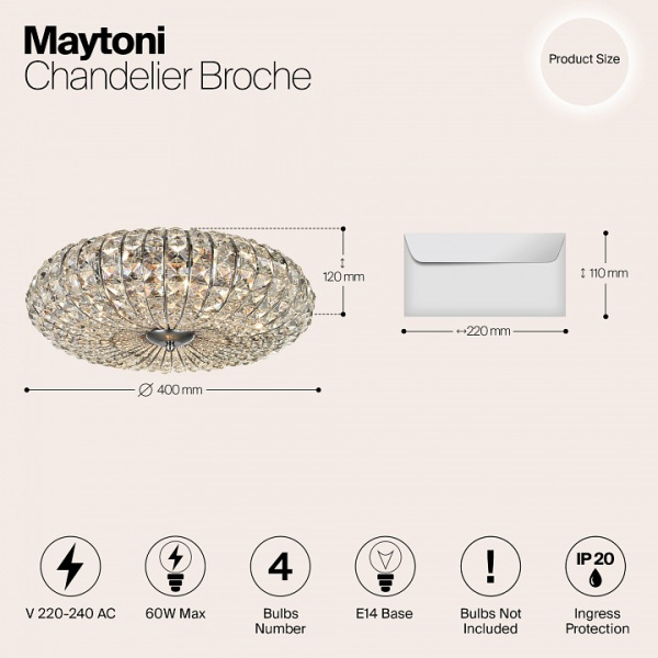 Фото Накладной светильник Maytoni Broche DIA902-04-N