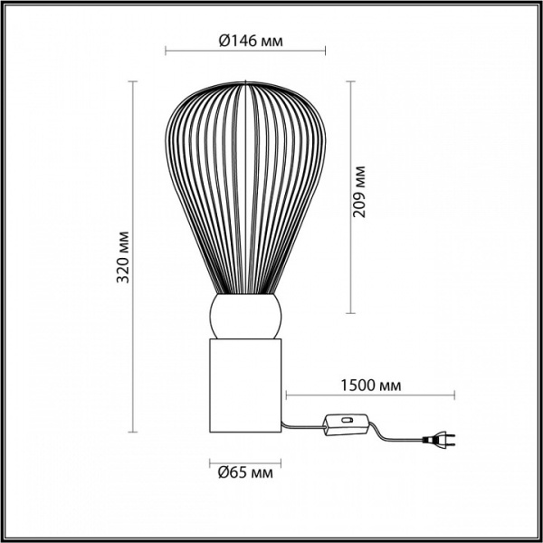 Фото Настольная лампа декоративная Odeon Light Elica 1 5417/1T