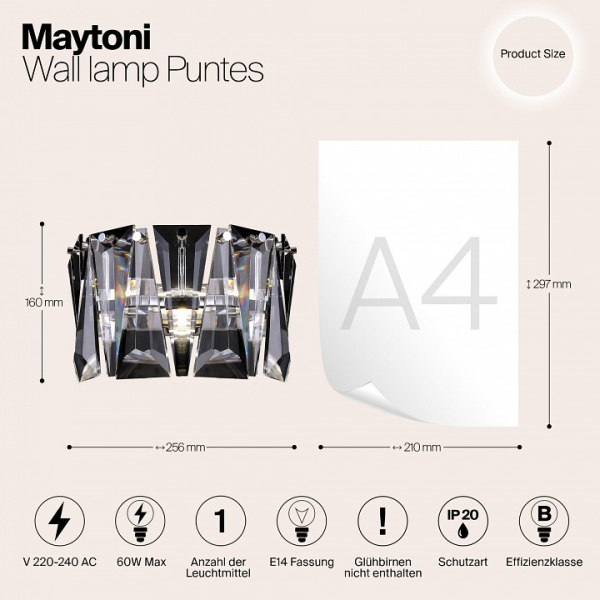 Фото Бра Maytoni Puntes MOD043WL-01CH