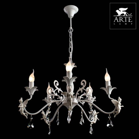 Открыть Подвесная люстра Arte Lamp Angelina A5349LM-5WH Фото Подвесная люстра Arte Lamp Angelina A5349LM-5WH