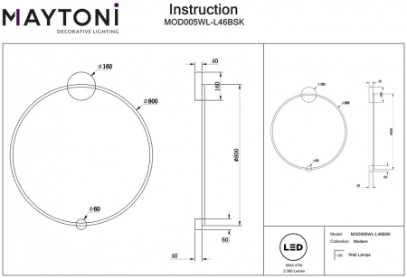 Открыть Бра Maytoni Halo MOD005WL-L46BSK Фото Бра Maytoni Halo MOD005WL-L46BSK