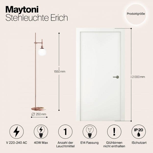 Фото Торшер Maytoni Erich MOD221-FL-01-G