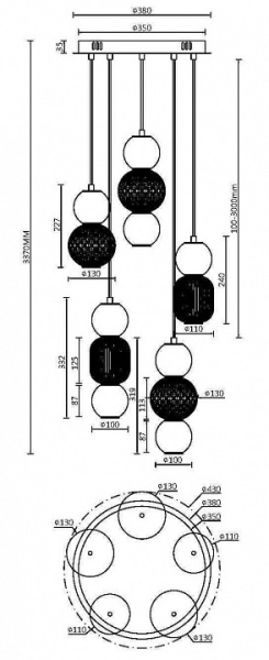 Фото Подвесная люстра Maytoni Drop MOD273PL-L80G3K