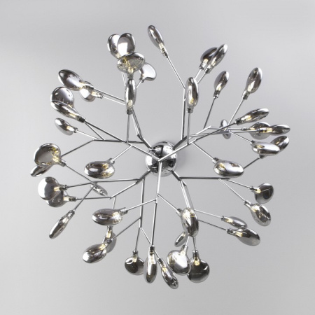 Открыть Подвесная люстра Bogate's Lamella 555 хром / дымчатый Фото Подвесная люстра Bogate's Lamella 555 хром / дымчатый