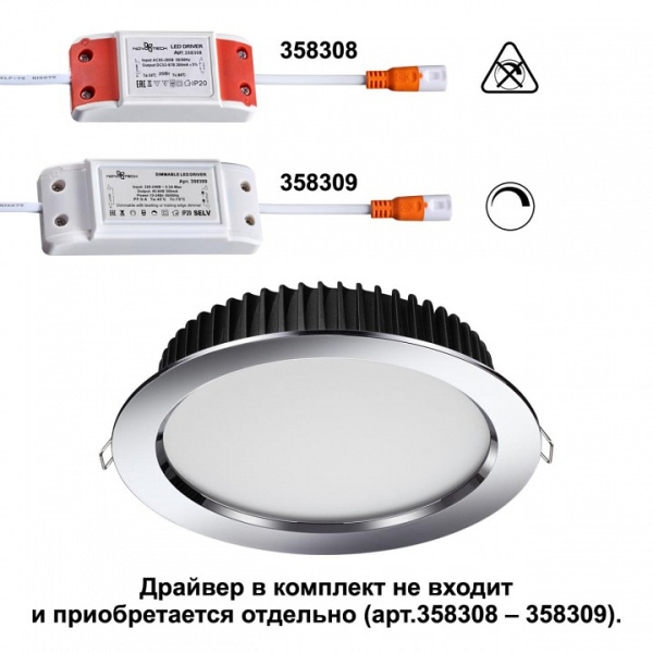 Фото Встраиваемый светильник Novotech Drum 358305