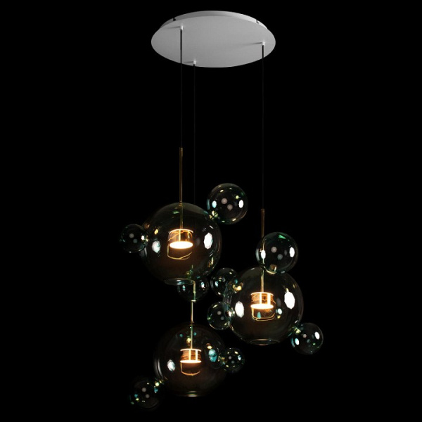 Открыть Подвесной светильник Loft it Bolle 2027-D3 Blue Фото Подвесной светильник Loft it Bolle 2027-D3 Blue