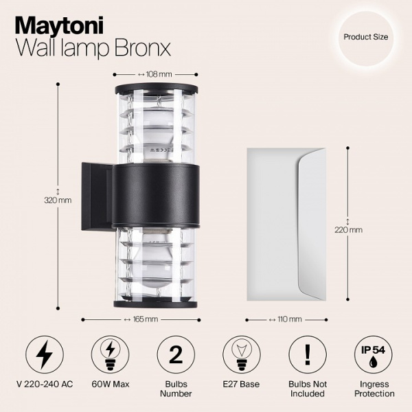 Фото Светильник на штанге Maytoni Bronx O576WL-02B