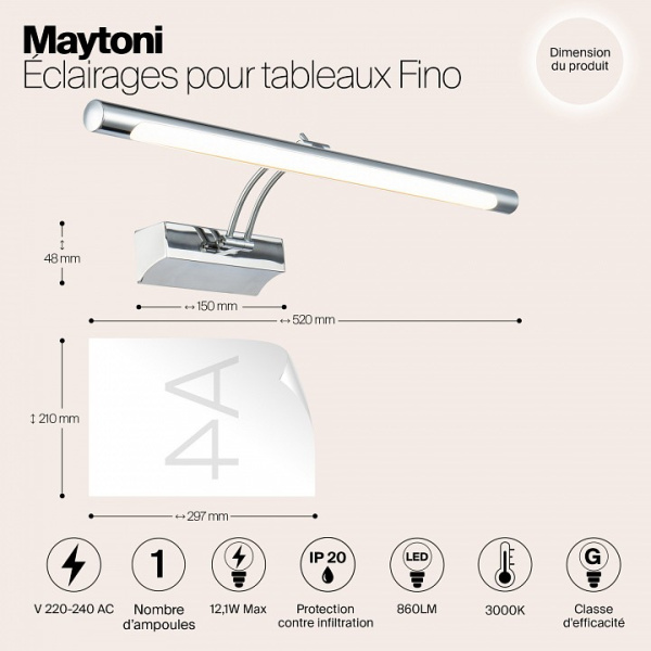 Фото Подсветка для картины Maytoni Fino MIR003WL-L12CH