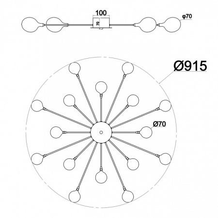 Фото Потолочная люстра Escada Starfall 2109/1 Copper