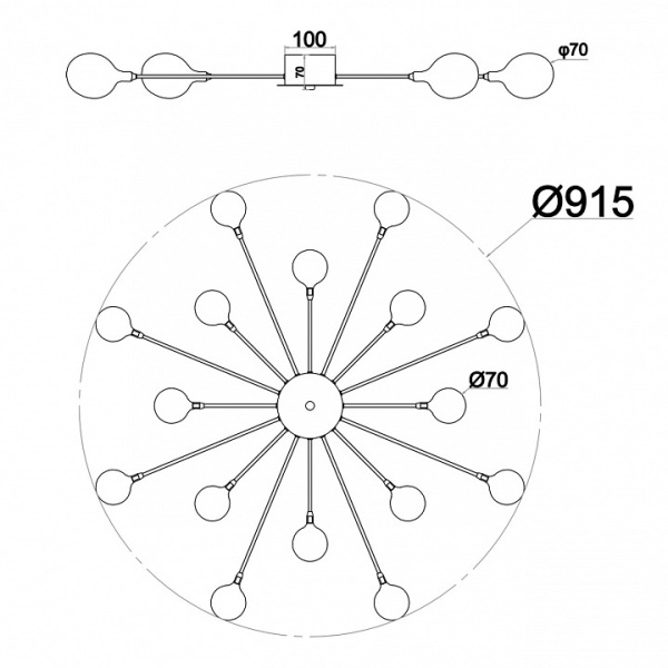 Фото Потолочная люстра Escada Starfall 2109/1 Copper