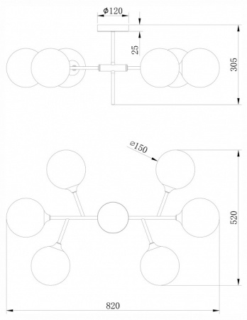 Фото Люстра на штанге Freya Maddison FR5115PL-06BZ1
