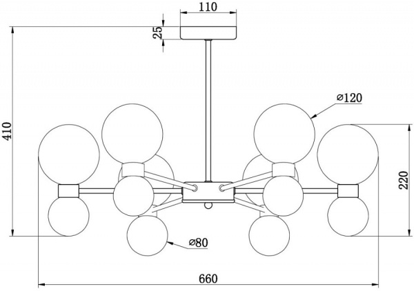 Фото Люстра на штанге Freya Bony FR5394CL-12BS