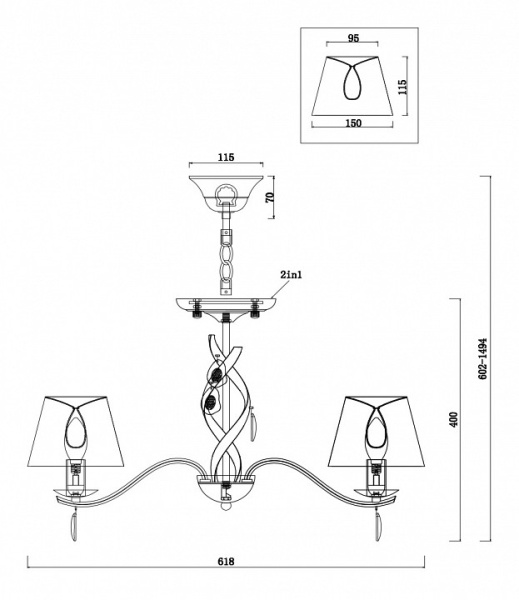 Фото Подвесная люстра Freya Monique FR2001PL-05G