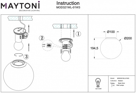 Фото Накладной светильник Maytoni Basic form MOD321WL-01W3