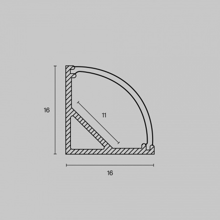Фото Профиль накладной угловой внутренний Maytoni Алюминиевый профиль ALM008S-2M