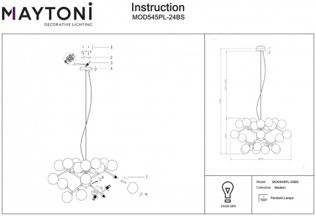 Фото Подвесная люстра Maytoni Dallas MOD545PL-24BS
