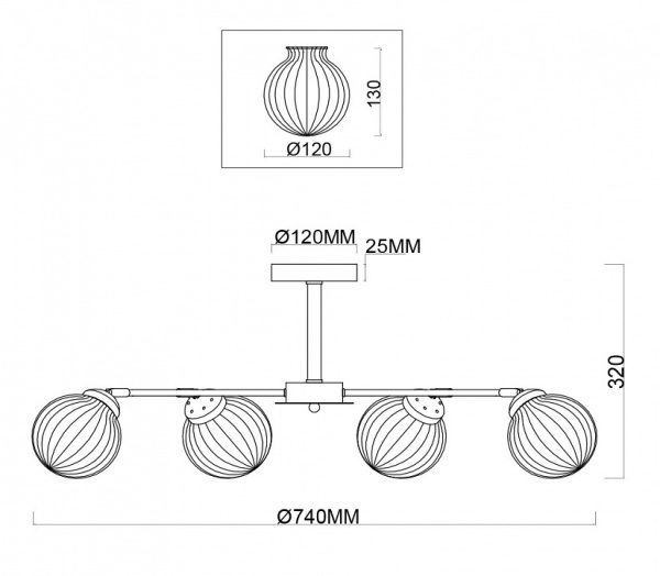 Фото Люстра на штанге Freya Daisy FR5041PL-06BS