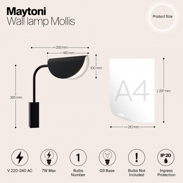 Фото Бра Maytoni Mollis MOD126WL-01B
