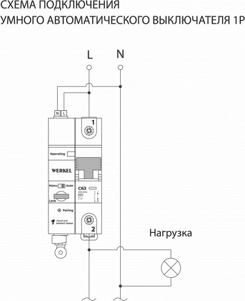 Фото Автоматический выключатель 1P с Wi-Fi Werkel  W1001P6301