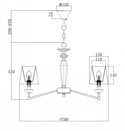 Фото Подвесная люстра Maytoni Beira MOD064PL-06N
